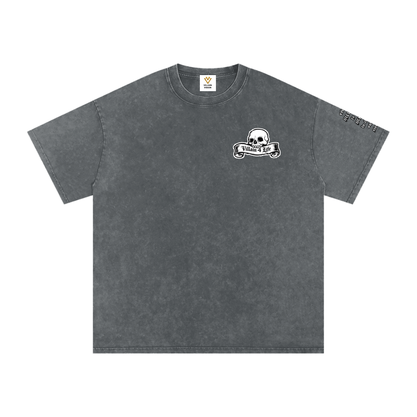 Snow Washed Oversized "Villain 4 Life" T-Shirt