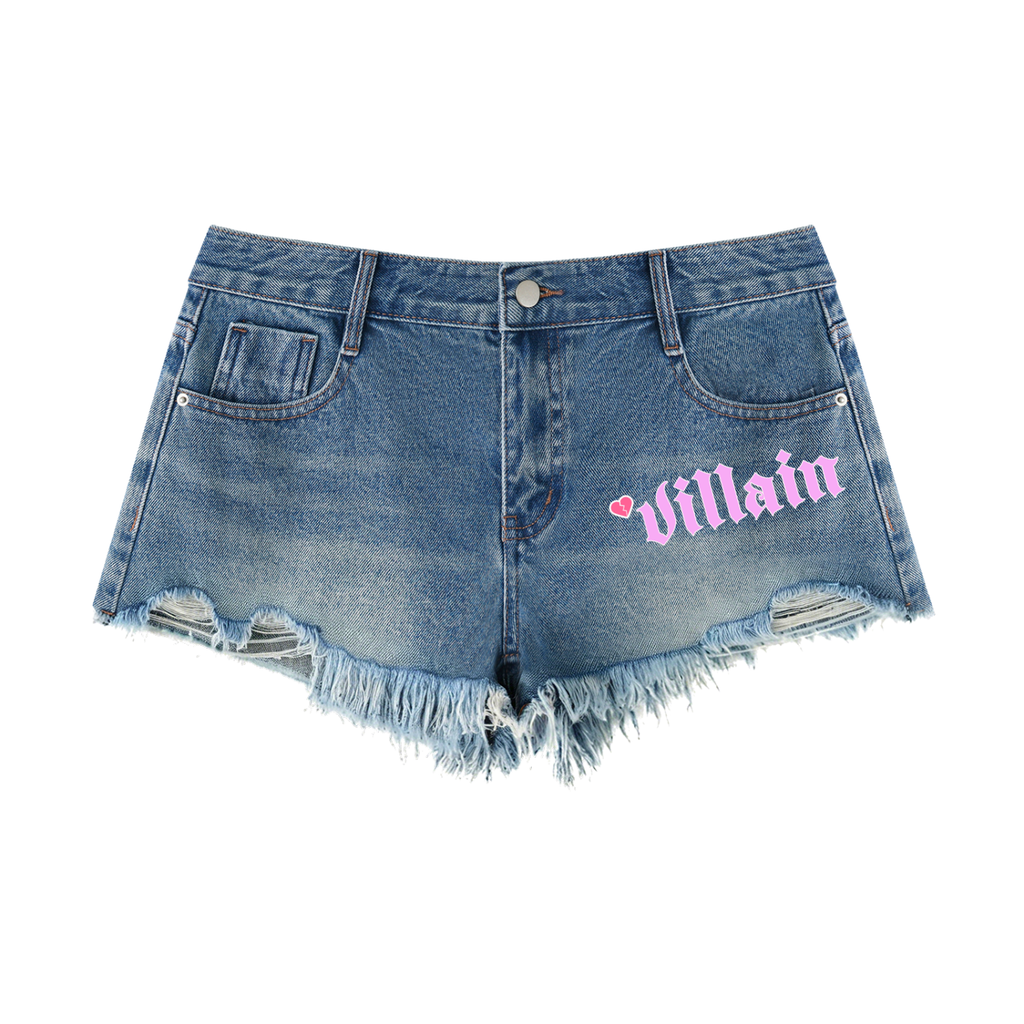 Women's Vintage Wash Raw Hem Denim Shorts