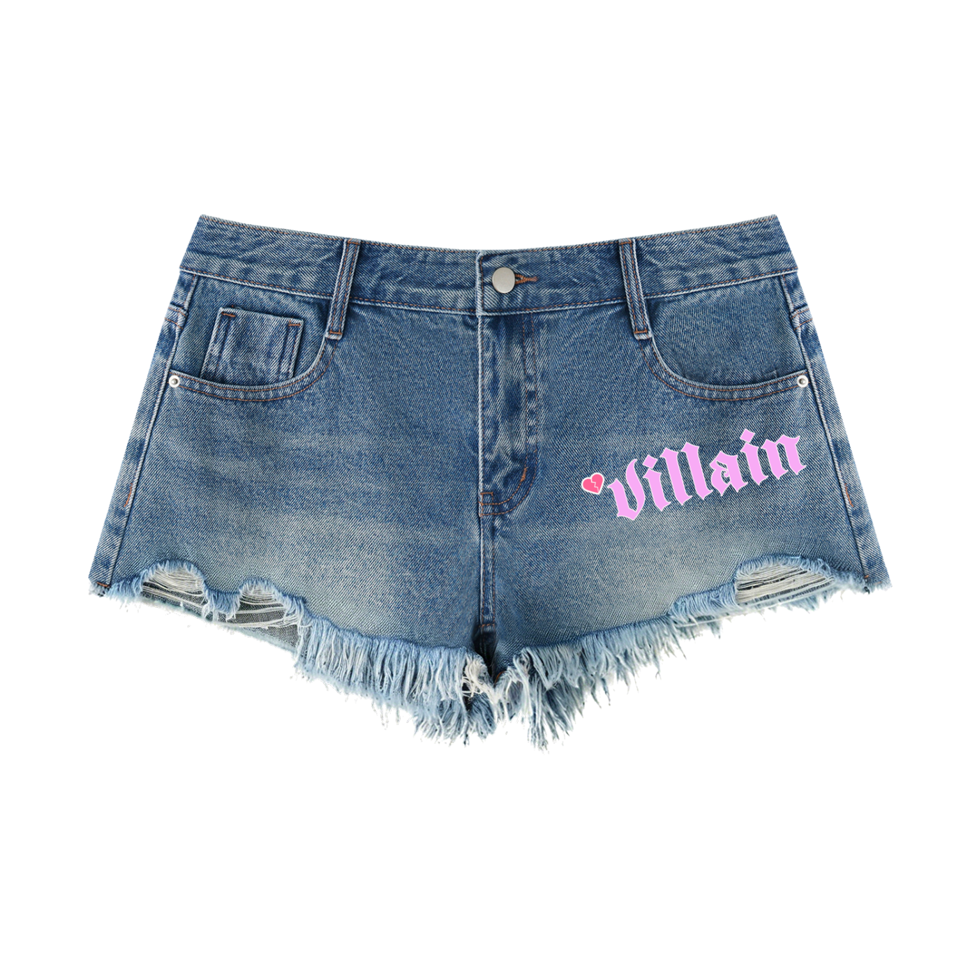 Women's Vintage Wash Raw Hem Denim Shorts