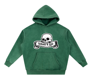 "Villain 4 Life" Snow Wash Fleece Oversize Hoodie