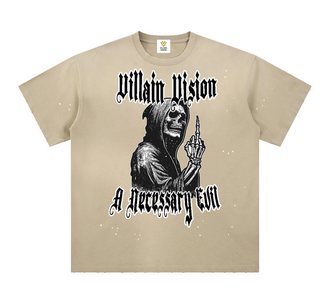Hand-Frayed Sunfade Paint Splatter T-Shirt "Necessary Evil" Edition