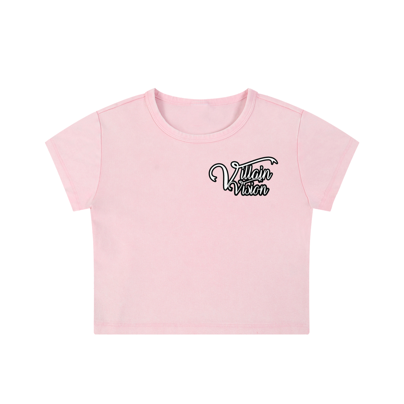 Snow Washed Cursive Crop Top