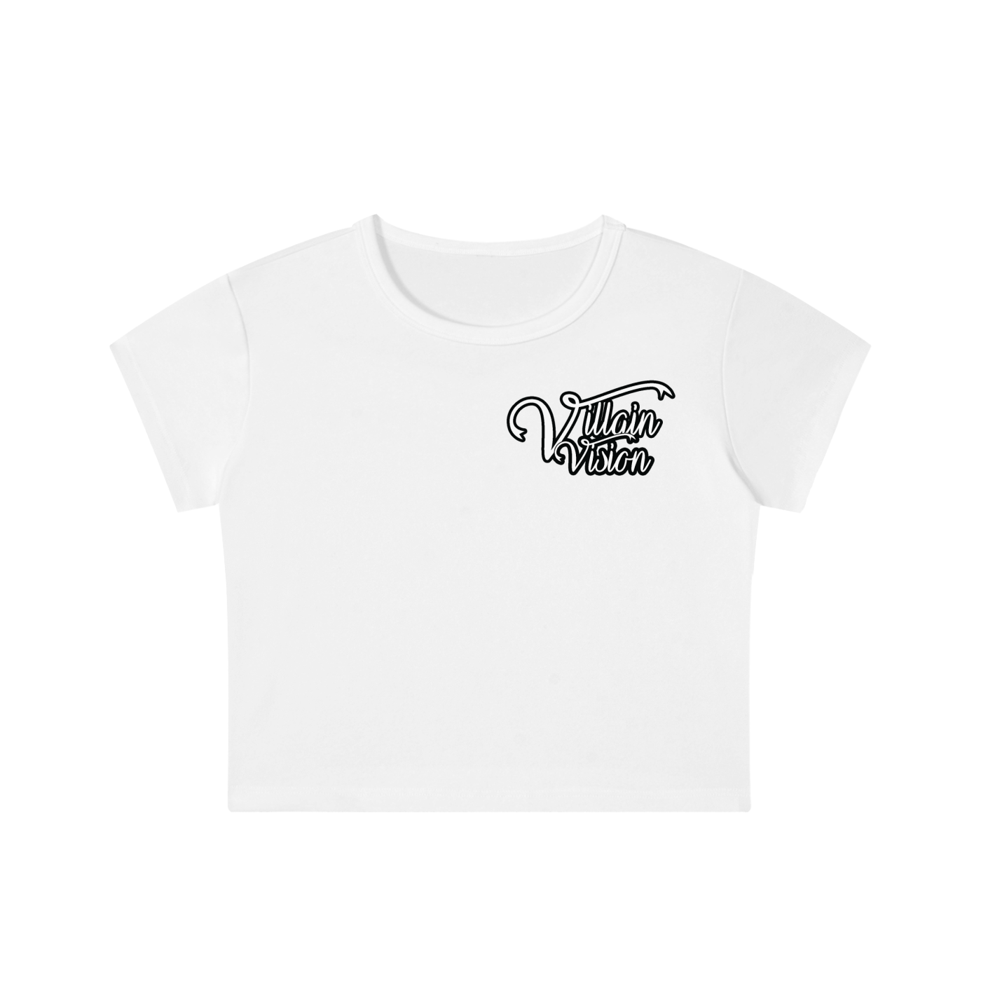 Snow Washed Cursive Crop Top