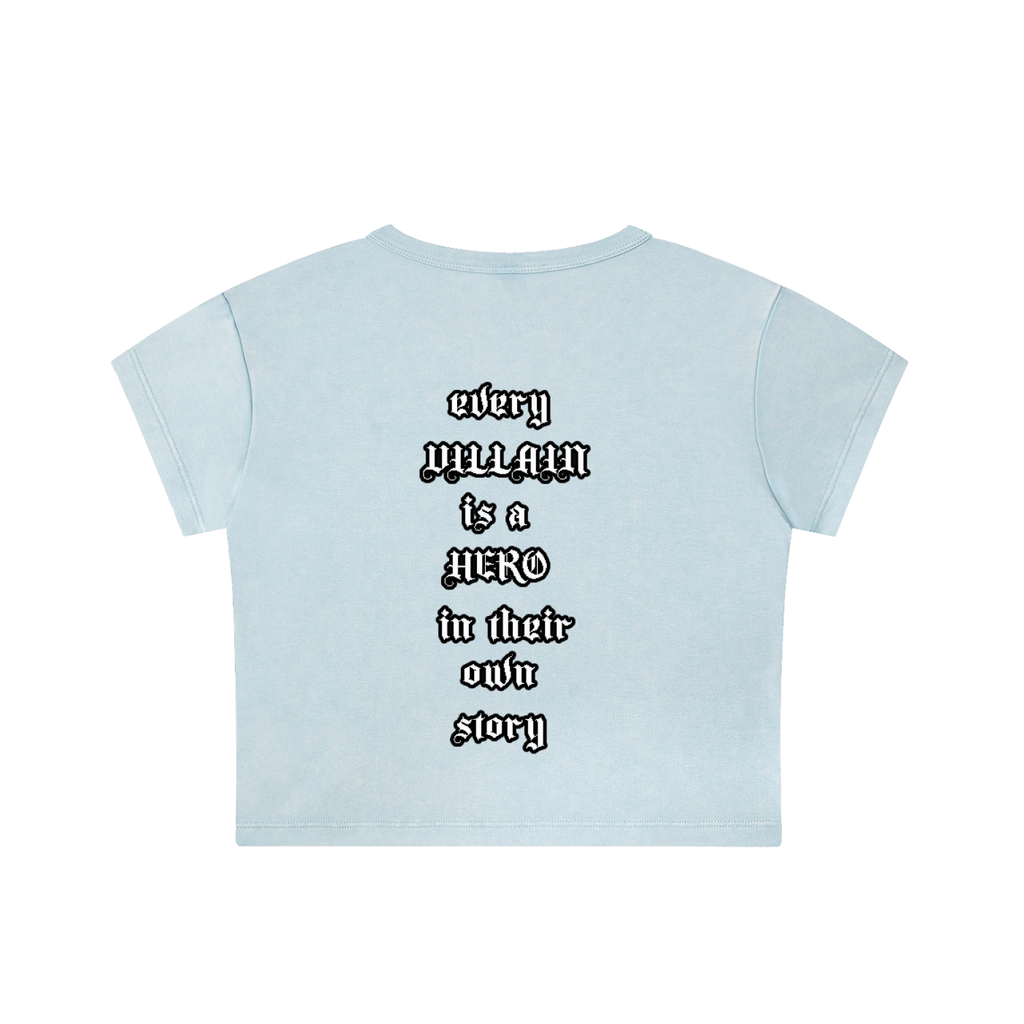 Snow Washed Cursive Crop Top