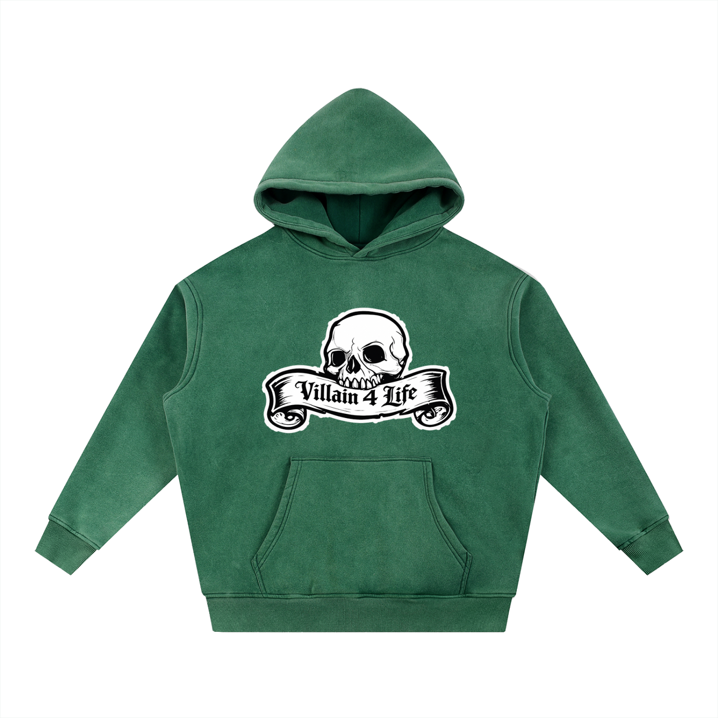 "Villain 4 Life" Snow Wash Fleece Oversize Hoodie