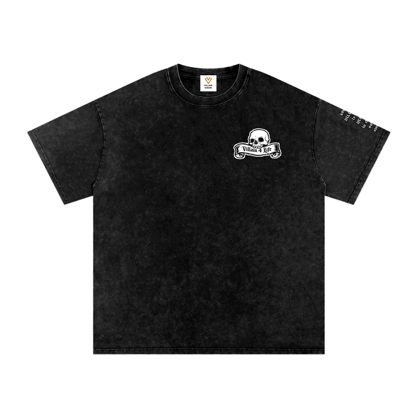 Snow Washed Oversized "Villain 4 Life" T-Shirt