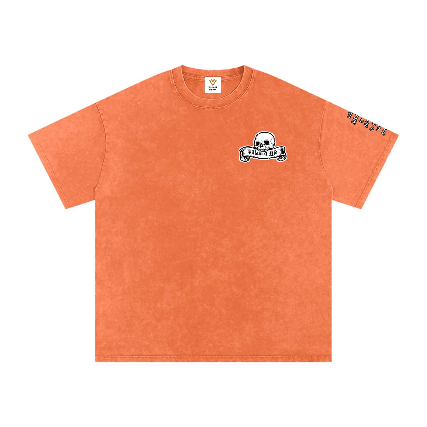 Snow Washed Oversized "Villain 4 Life" T-Shirt
