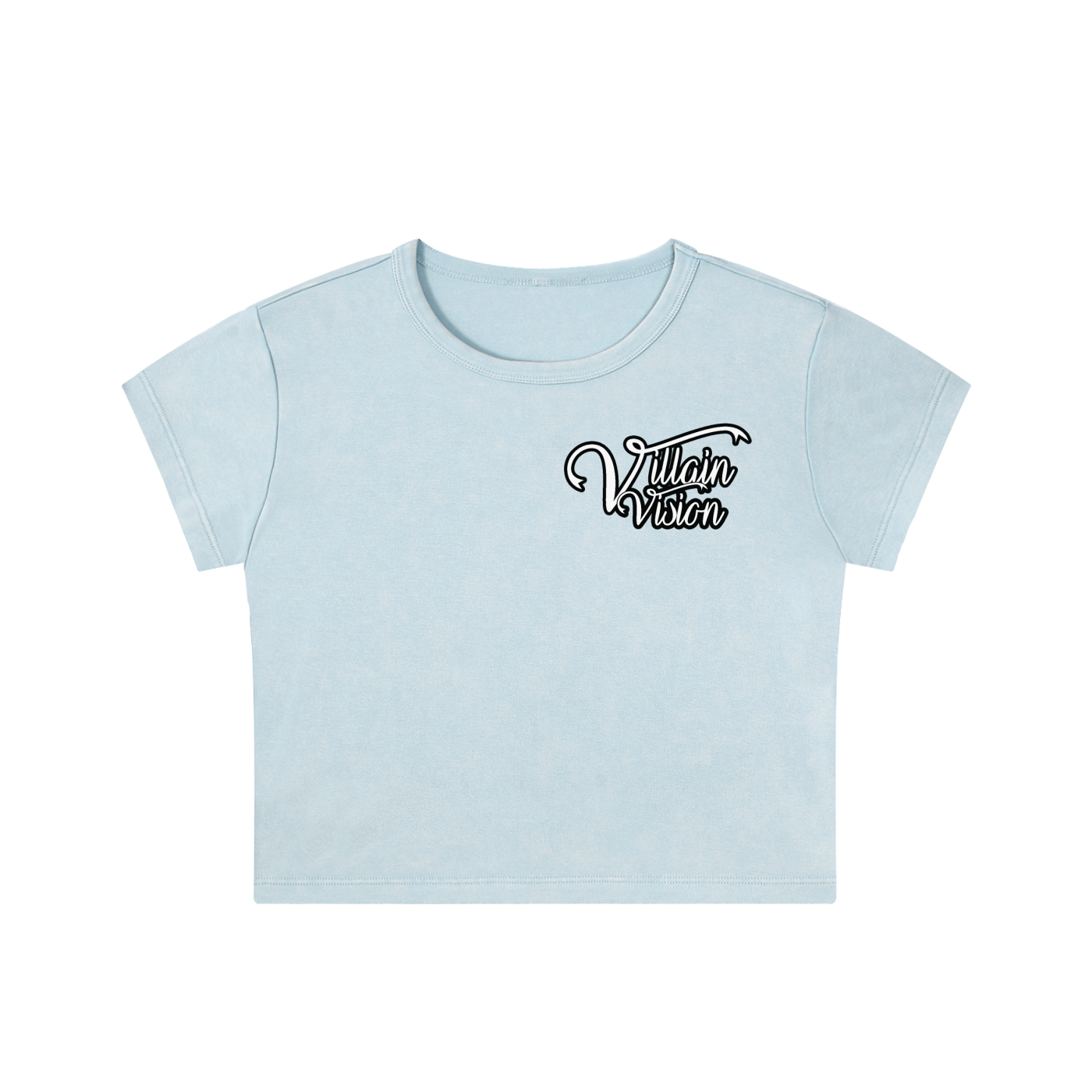 Snow Washed Cursive Crop Top