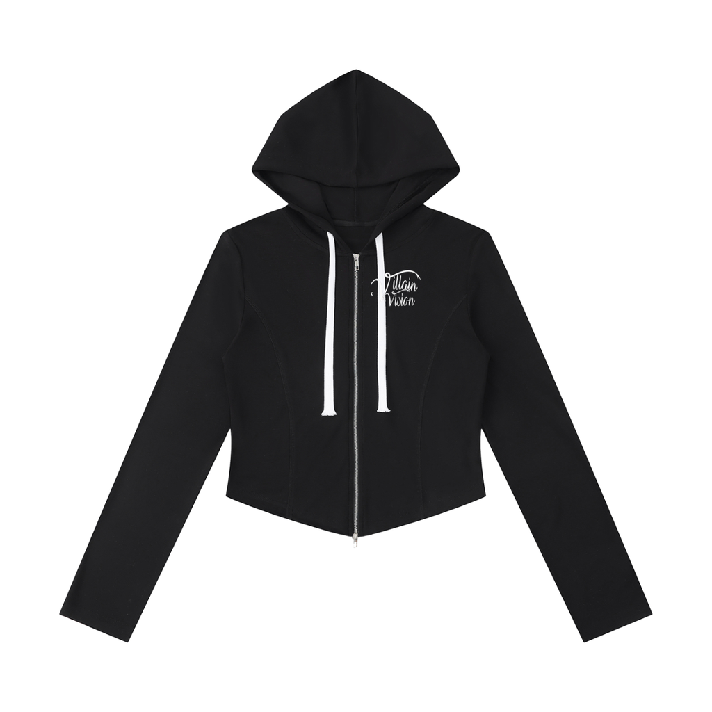 Women's Slim Cropped Full Zip Hoodie