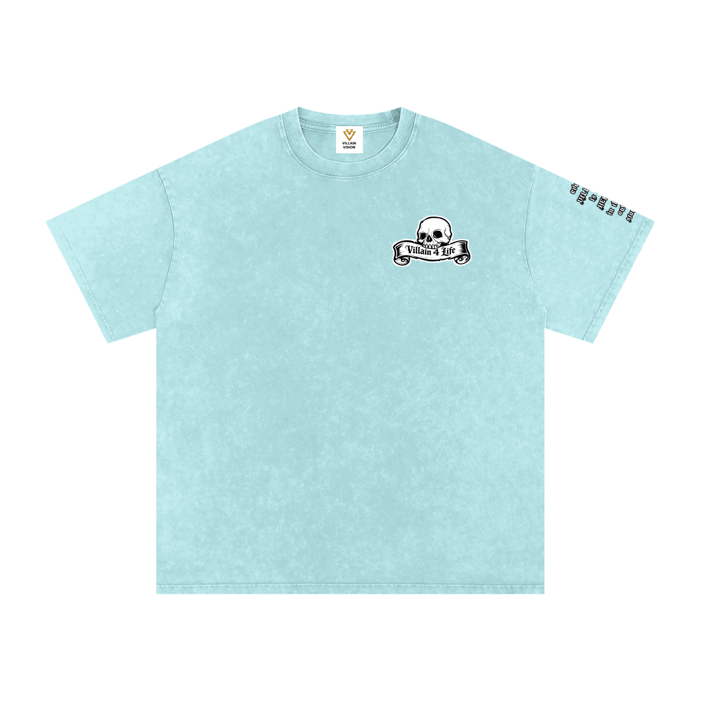 Snow Washed Oversized "Villain 4 Life" T-Shirt