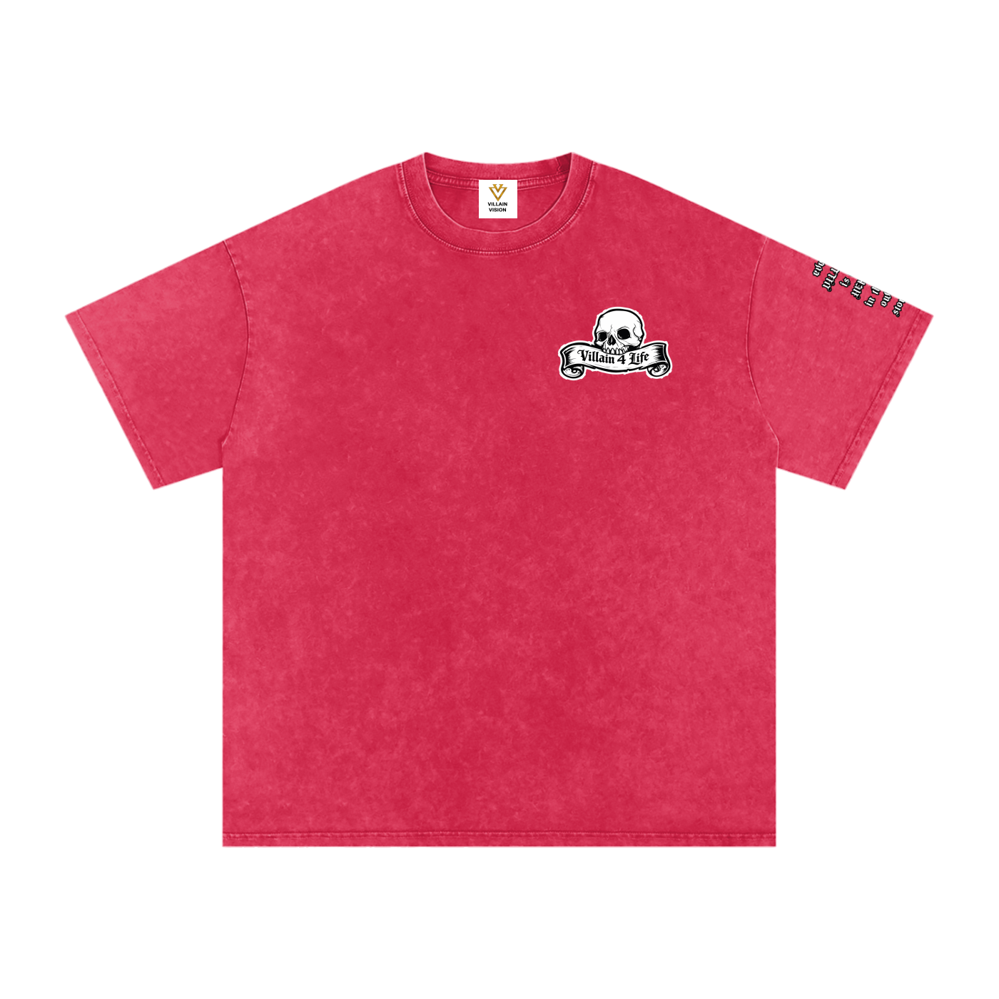 Snow Washed Oversized "Villain 4 Life" T-Shirt